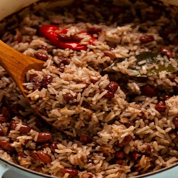 Bowl of Jamaican rice and peas